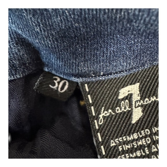 7 for All Mankind Blair Denim Kimmie Crop Stretchy Preppy Boho Jeans Size 30 - Picture 5 of 8